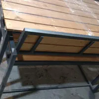 میز و نیمکت چهارنفره چوبفلز روستیک نیمکت دسته دار|صندلی و نیمکت|شیراز, دوکوهک|دیوار