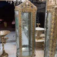 بوفه ویترین بزرگ منحنی تاجدار رز درشت برنز سوگلی|بوفه، ویترین، کنسول|زنجان, |دیوار
