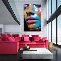 تابلو نقاشی رنگ روغن چاپ شاسی مدرن سوررئال چهره زن|تابلو، نقاشی، عکس|تهران, سردارجنگل|دیوار