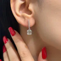 گوشواره میخی،آویزی نقره جواهری آب طلا قیمت کارگاه