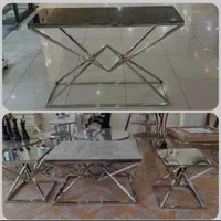 آیینه کنسول فلزی استیل دکوری مدل هفتی|بوفه، ویترین، کنسول|آفتاب, |دیوار