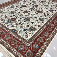 فرش 12/9/6متری در نماشگاه معتبر سفید حاشیه قرمز