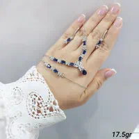 سرویس زنجیری یاقوت کبود نقره سازی رضازاده کد041|بدلیجات|تبریز, |دیوار