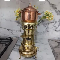 چراغ نفتی کوچک و همرا با قابلمه مسی|صنایع دستی و سایر لوازم تزئینی|الوند, |دیوار