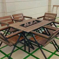 میز و صندلی چوبی  فلزی میزوصندلی باغ باغی فضای باز