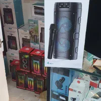 اسپیکر دوباندرقص نور دار دارای میکروفون بیسیم|پخشکننده همراه|گرگان, |دیوار