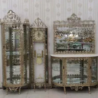 بوفه ساعت کنسول سرویس برنز برنزی