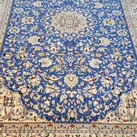 فرش دستباف نایین ۷/۵ متری غرق ابریشم درحد