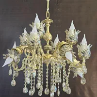 لوستر ۱۲ شعله لاله واژگون برنز عاشری شعبه اشراق