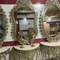 آینه شمعدون آینه کنسول برنز برنزی|آینه|کرج, حصارک بالا|دیوار