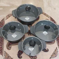 سرویس قابلمه ۱۰ پارچه P M F چدن گرانیت با ضمانت|ظروف پخت‌وپز|قم, علی آباد سعدگان|دیوار