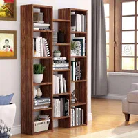 بوفه قفسه کتاب کتابخانه مدل سه قهوه ای|کتابخانه، شلف، قفسههای دیواری|تبریز, |دیوار