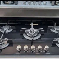 اجاق گاز استیل شیشه مشکی و سفید هود مدل ۷۹۴۲۹۰|اجاق گاز و لوازم برقی پختوپز|رشت, رشتیان|دیوار