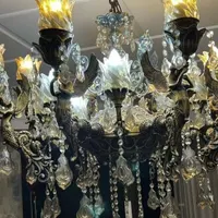 لوستر ۱۶ شعله فرشته سیاه قلم قدیمی