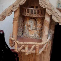 کلبه چوبی به همراه پایه هم دکوری هم چراغ خواب|چراغ خواب و آباژور|ساوه, |دیوار
