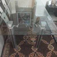 میزنهارخوری شیشه ای ۶نفره سالم با۶عددصندلی|میز و صندلی غذاخوری|تهران, مهرآباد جنوبی|دیوار