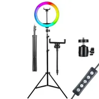 رینگ لایت مدل MJ26-RGB به همراه پایه 2 متری|دوربین عکاسی و فیلم‌برداری|تبریز, |دیوار