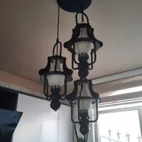 لوستر چوب و فلز 8 شاخه وسه شاخه و دیوارکوب|لوستر و چراغ آویز|تهران, افسریه|دیوار