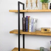 شلف دیواری چوب طبیعی و فلز مدل رها سه طبقه|کتابخانه، شلف، قفسه‌های دیواری|تهران, ستارخان|دیوار