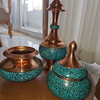 فیروزه کوبی باعیب جزئی فقط هزینه مس|صنایع دستی و سایر لوازم تزئینی|اصفهان, بوستان ناژوان|دیوار