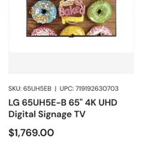 مانیتور صنعتی 65اینچ نازک اسلیم 4k الجی هوشمند lg|تلویزیون و پروژکتور|تهران, امام حسین|دیوار