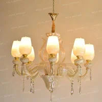 لوستر بلوری کریستالی مورانو کرمی|لوستر و چراغ آویز|تبریز, |دیوار