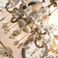 لوستر بزرگ دوگل چینی سرامیک خطی راه راه ۴شاخه۸لامپ|لوستر و چراغ آویز|تبریز, |دیوار