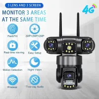 دوربین مداربسته ضدآب چرخشی 3لنز WIFI و سیمکارتی 4G|دوربین مداربسته|تهران, اقدسیه|دیوار