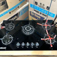 اجاق گاز ۵ شعله رومیزی چدن گرد/مناسب هود