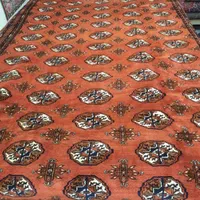 فرش ۱۲ متری دستباف ترکمن تمام پشم رنگ مسی|فرش|کرج, برغان|دیوار