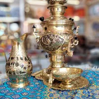 سماور شب یلدا تمام برنجی گازی سیاه قلم ضخیم نانو|سماور، چای‌ساز، قهوه‌ساز|مشهد, چهارباغ|دیوار