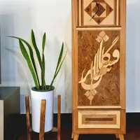 ساعت ایستاده معرق چوب بدون طبقه|صنایع دستی و سایر لوازم تزئینی|شاهین‌شهر, طالقانی|دیوار