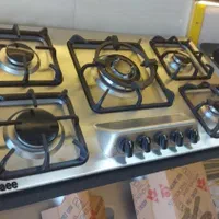 اجاق گاز ۵ شعله توکار استیل*اکبند*(فضائی)