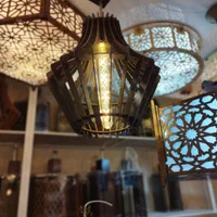 لوستر تک شاخه آویز چوبی کد a6
