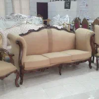 مبل استیل هفت نفره تمام چوب کلاسیک چپندر مصری|مبلمان خانگی و میز عسلی|رباط‌کریم, رباط‌کریم|دیوار