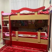 تخت دو طبقه یا تکی و کمدو میز تحریر برند نیما چوب|تخت و سرویس خواب|تهران, بلوار کشاورز|دیوار