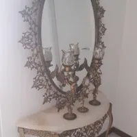 آینه وکنسول وشمعدون برنز