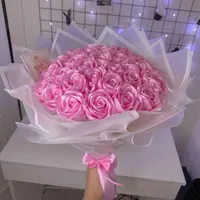 دسته گل جاودان با رز روبانی|گل مصنوعی|تهران, نعمت‌آباد|دیوار