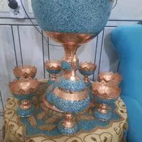 ظروف مسی فیروزه کاری|ظروف سرو و پذیرایی|خمینی‌شهر, |دیوار
