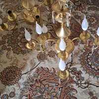 دو عدد لوستر طلایی رنگ چهار شاخه|لوستر و چراغ آویز|اصفهان, شیخ اشراق|دیوار