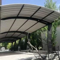 سقف شیب دار سایه بان پارکینگ استخر هلال تایل سفال