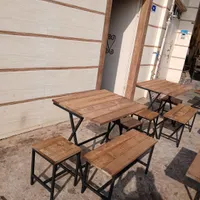 میز و صندلی چوب فلز نیمکتی تاشو کد A 67|میز و صندلی غذاخوری|رشت, کوی عرفان|دیوار