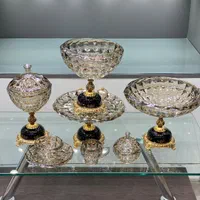 سرویس پذیرایی کریستال ۱۲ نفره ماریا پایه مشکی|ظروف سرو و پذیرایی|تهران, شوش|دیوار