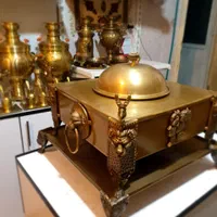 منقل سماوری برنجی ذغالی زغالی سماور تسلا گازی