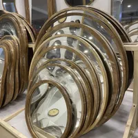 آینه گرد چوبی