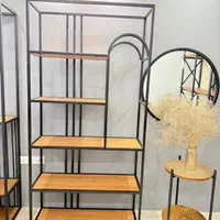 استند شلف چوب و فلز کتابخانه|کتابخانه، شلف، قفسه‌های دیواری|مشهد, کوثر|دیوار