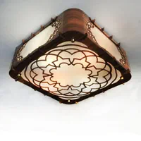 لوستر سقفی چوبی 4 شعله، باکسی 41*41|لوستر و چراغ آویز|تهران, شهرک ولیعصر جنوبی|دیوار