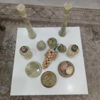 شمعدان ومیوه وچراغ نفتی وغیره همه ازجنس مرمرسبز|کلکسیون و سرگرمی|رشت, رودباری|دیوار