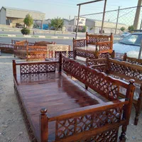 تخت سنتی ۶نفره ۲در ۱ ۶پایه رنگ شده