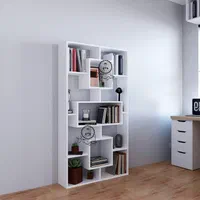 بو‌فه و کتا‌بخانه مد‌ل تر‌ا‌نه سفید|کتابخانه، شلف، قفسه‌های دیواری|تبریز, |دیوار